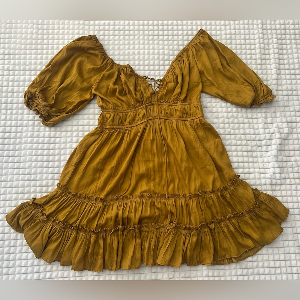 Mustard Seed Yellow Ruffled Tiered Sundress
